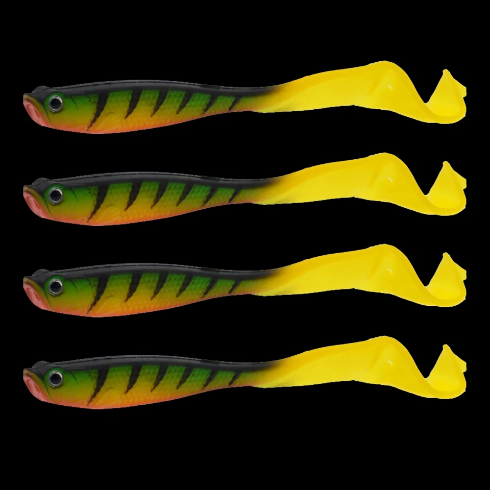 

WALK FISH 4 шт./лот, приманка для рыбной ловли, Мягкая приманка 125 мм/5,5 г, Мягкая приманка, силиконовая приманка, рыболовная снасть, искусственные ...