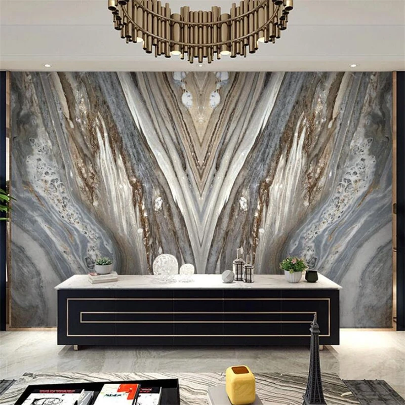 

beibehang Custom wallpaper 3d high-end atmospheric imported stone against the TV background living room hotel marble decoration