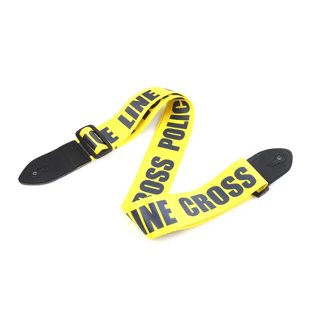 Желтый/Красный Регулируемый полиэстровые гитарные ремни с искусственная кожа