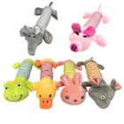 Милая плюшевая игрушка, пищалка для маленькой собаки, жевательная интерактивная игрушка для щенка, мягкая плюшевая флисовая прочная игрушка для домашних животных, моляр, слон, утка, свинья