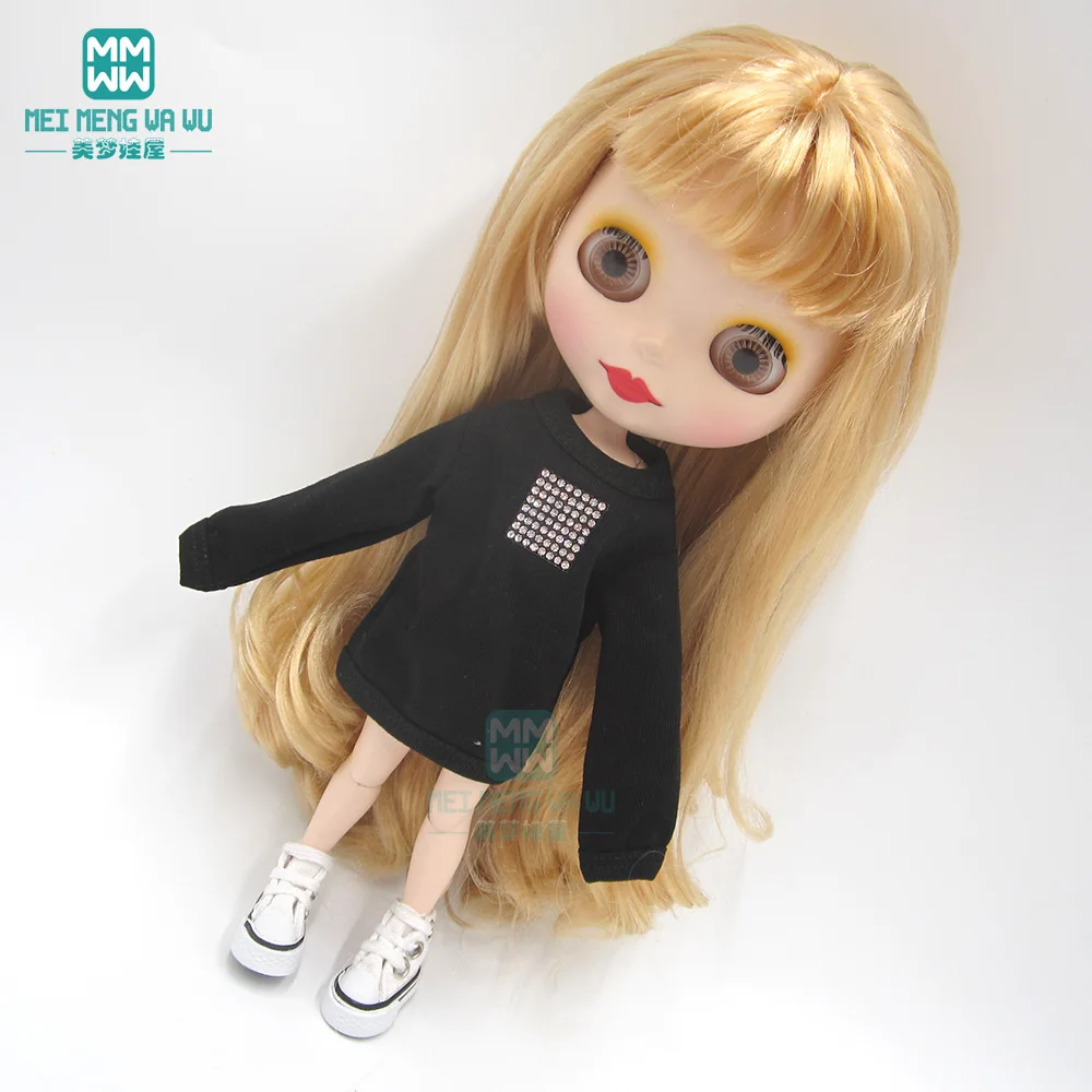 1 шт. одежда Blyth Doll модная расшитая блестками футболка белый, черный, коричневый, темно-зеленый для Blyth Azone1/6 Аксессуары для кукол
