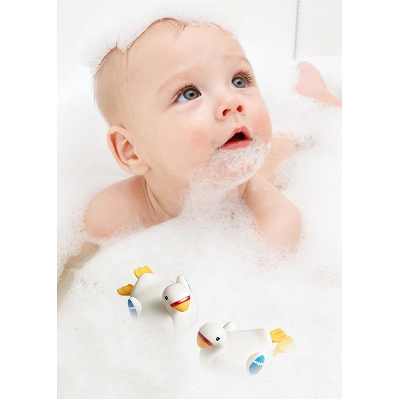 

Baby Cartoon Bath Toys Clockwork Swimming Pool White Cute Goose Tortoise Classic Water Toy Infant Kids Beach Bathtub Toy