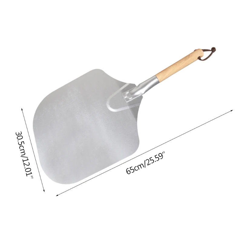 

2021 New Aluminum Metal Pizza Peel with Detachable Wooden Handle Pizza Shovel Spatula