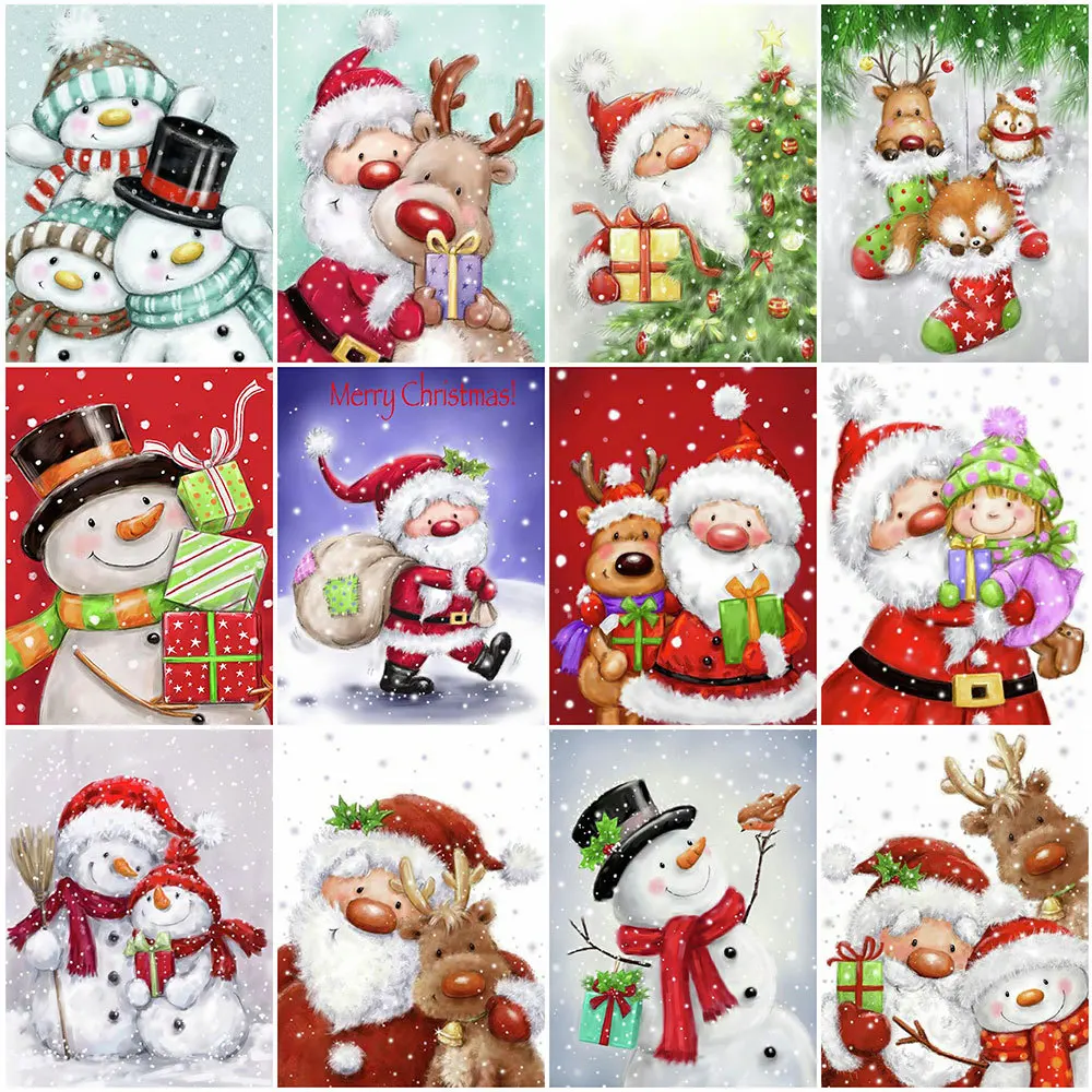 

5D Diamond Painting Snowman Full Square New Arrival Diamond Embroidery Santa Claus Picture Of Rhinestone Christmas Gift