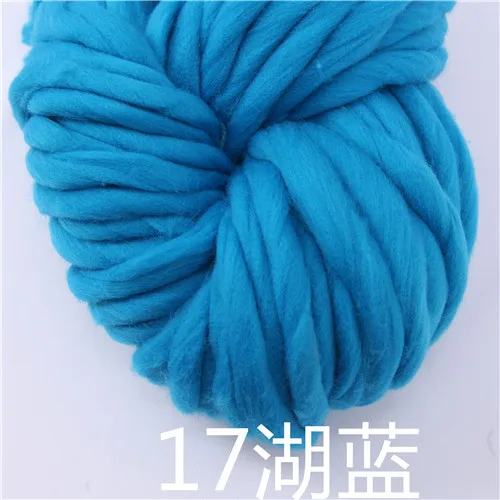 17 lake blue 250 г 36 м супер толстая натуральная Мериносовая Шерсть Толстые пряжи войлочная шерстяная фитильная пряжа для прядения ручного вязания пряжа зима теплая - Цвет: 17 lake blue