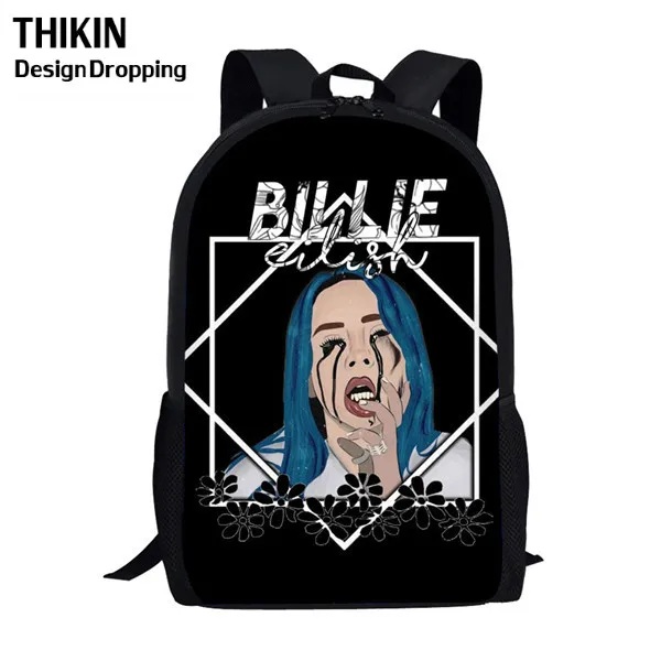 THIKIN Новые 3 шт./набор Billie Eilish школьные сумки для подростков мальчиков и девочек хип-хоп детский школьный рюкзак Rapper Женская Повседневная сумка - Цвет: as picture