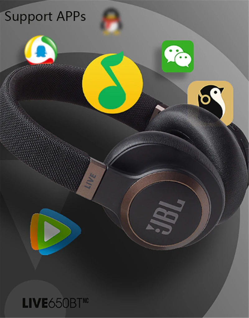 JBL LIVE 650BTNC Bluetooth наушники аудио шумоподавление AI Smart Voice беспроводные наушники для сотового телефона динамическая игровая гарнитура