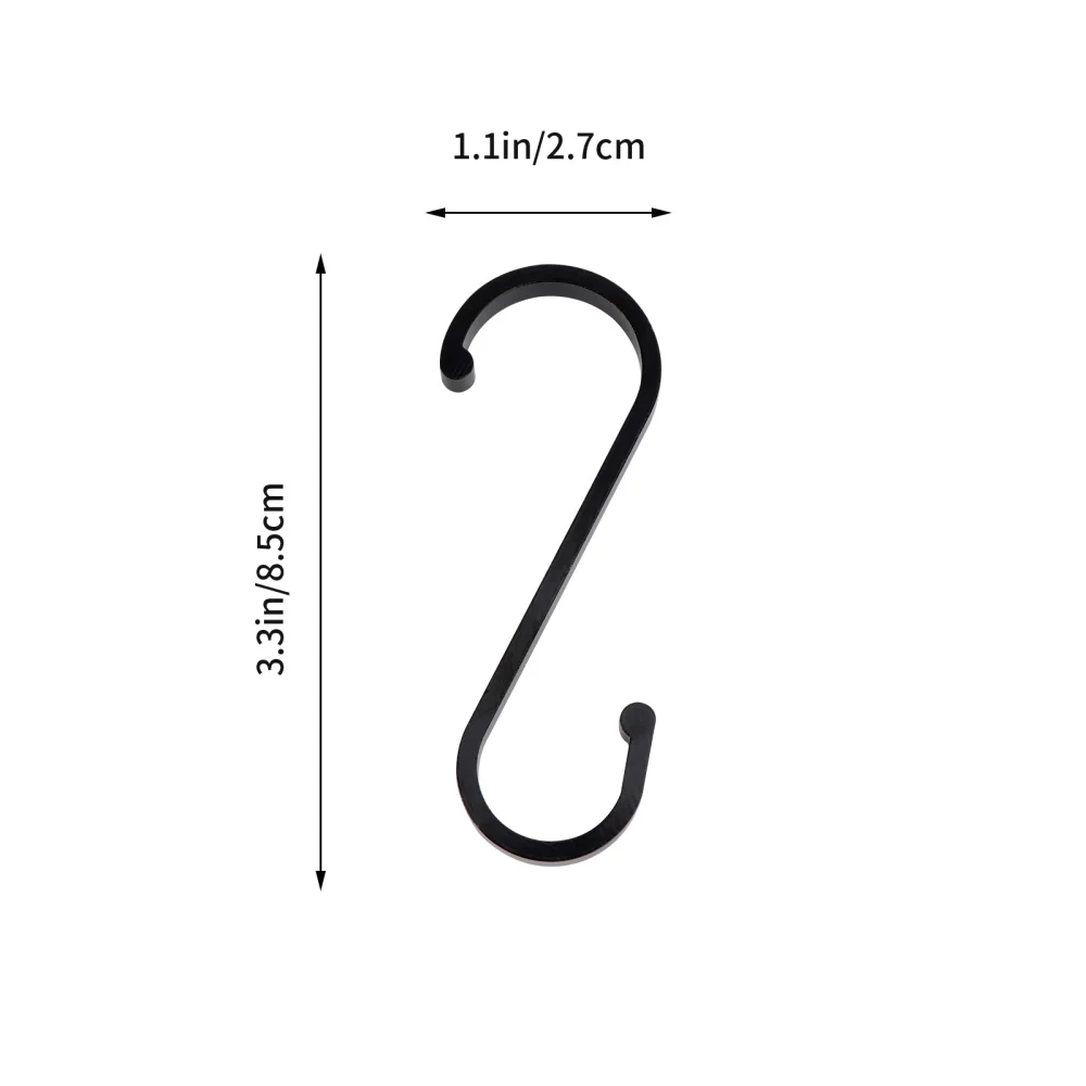 

10pcs Practical Shape Hooks Aluminum Alloy Hooks Multifunction Hooks (Black)