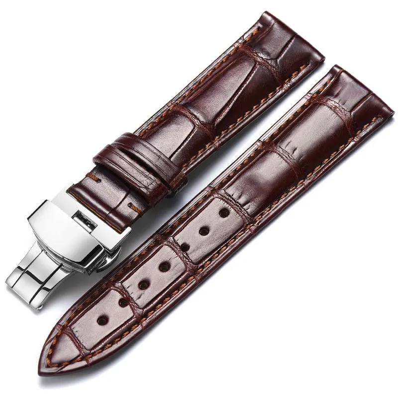 

FUYIJIA Universal Crocodile Watchbands Steel Butterfly Buckle Belt 16MM 18MM 20MM 22MM 24MM Strap Custom Alligator Watch Band 19