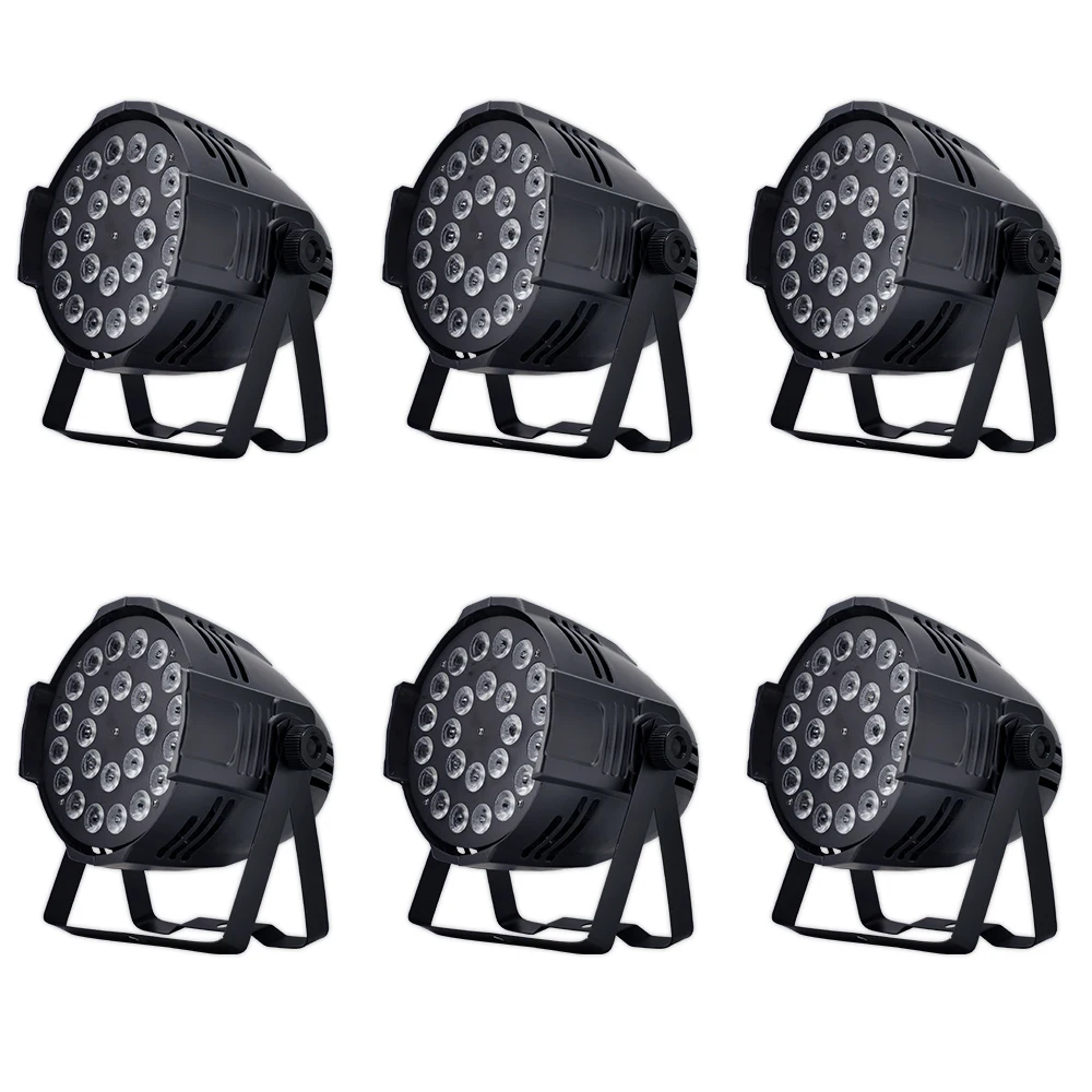 6 шт./алюминий 24x18 Вт Led par Светильник RGBWA + UV 6in1 DMX512 сценический светодиодный