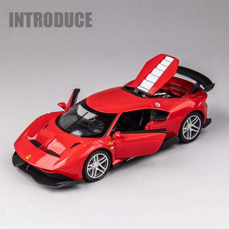 1:32 Ferraris P80C Supercar литые автомобили и игрушечные модель автомобиля со звуком