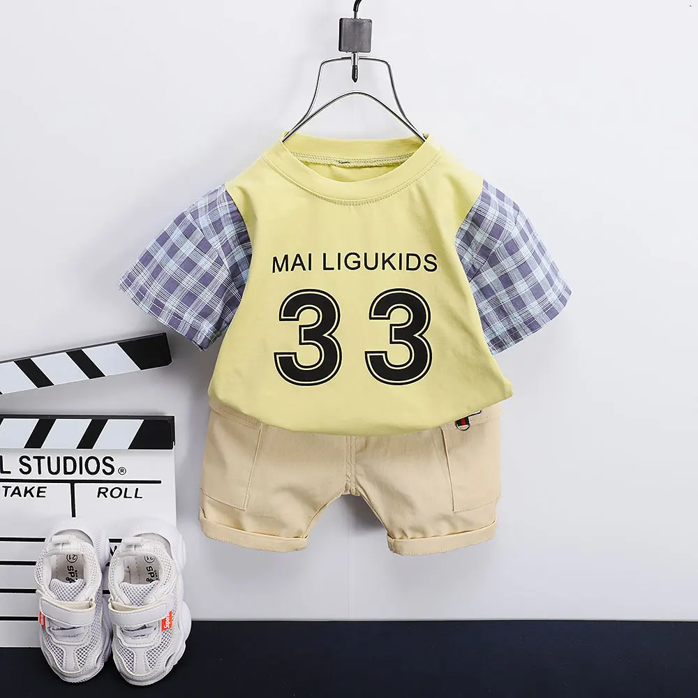 Детские комплекты одежды для мальчиков летняя детская повседневная одежда