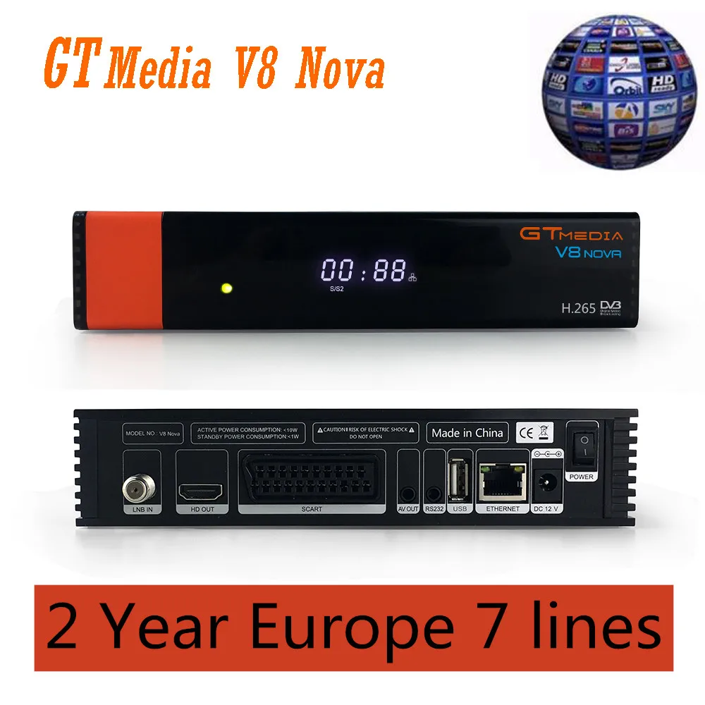 Приемное устройство спутниковый приемник Gtmedia V8 nova HD 1080P с 2 лет Европы 7 линий встроенный Wifi H.265 DVB-S2 коробка Корабль из Испании
