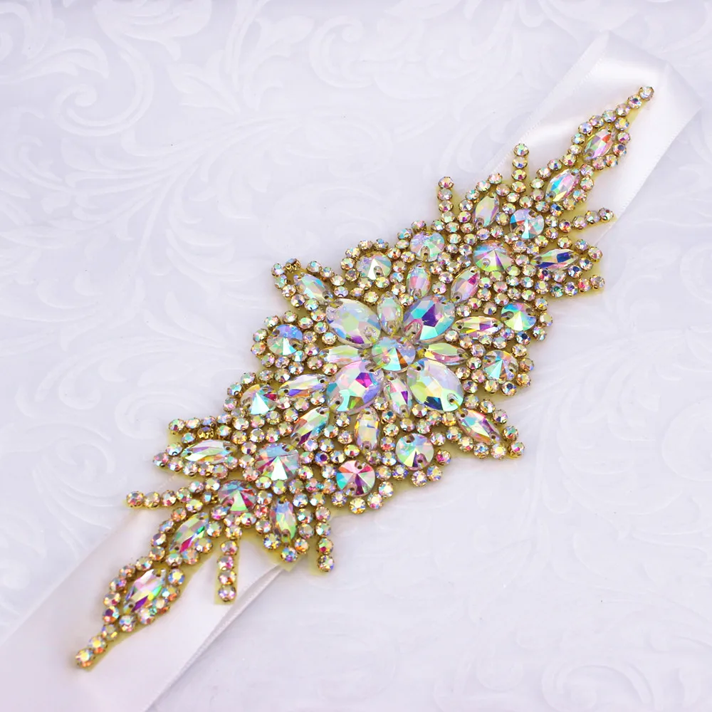 Серебряные стразы пояс для невесты Кристальные жемчужные ленты свадебный