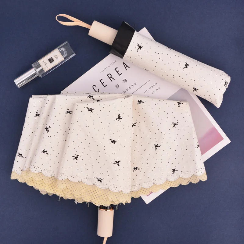 Портативный Ветрозащитный Зонт для женщин складывается в три раза защита от УФ