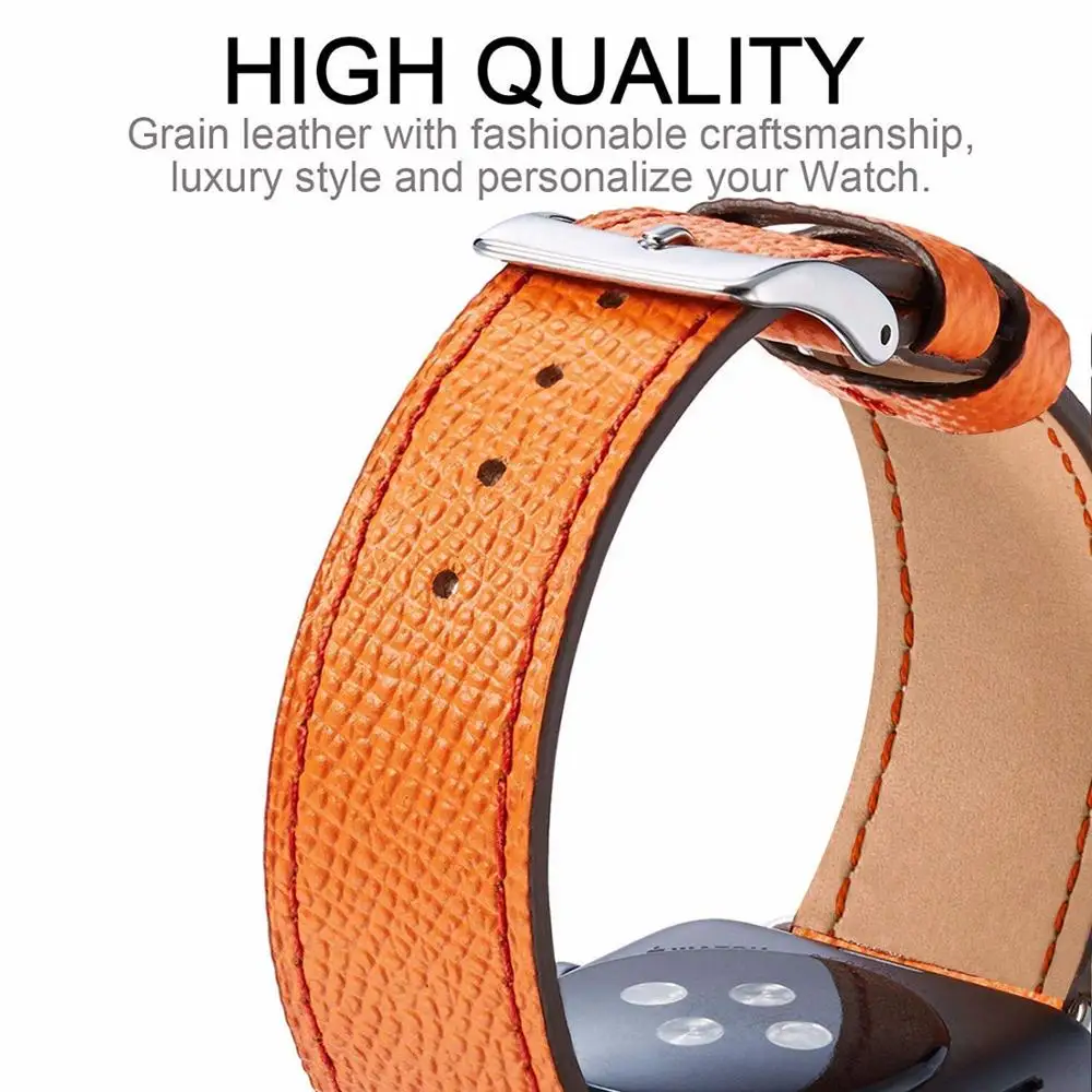 Ремешок из натуральной кожи для Apple Watch band 44 мм/40 мм iWatch 42 38 Высококачественный