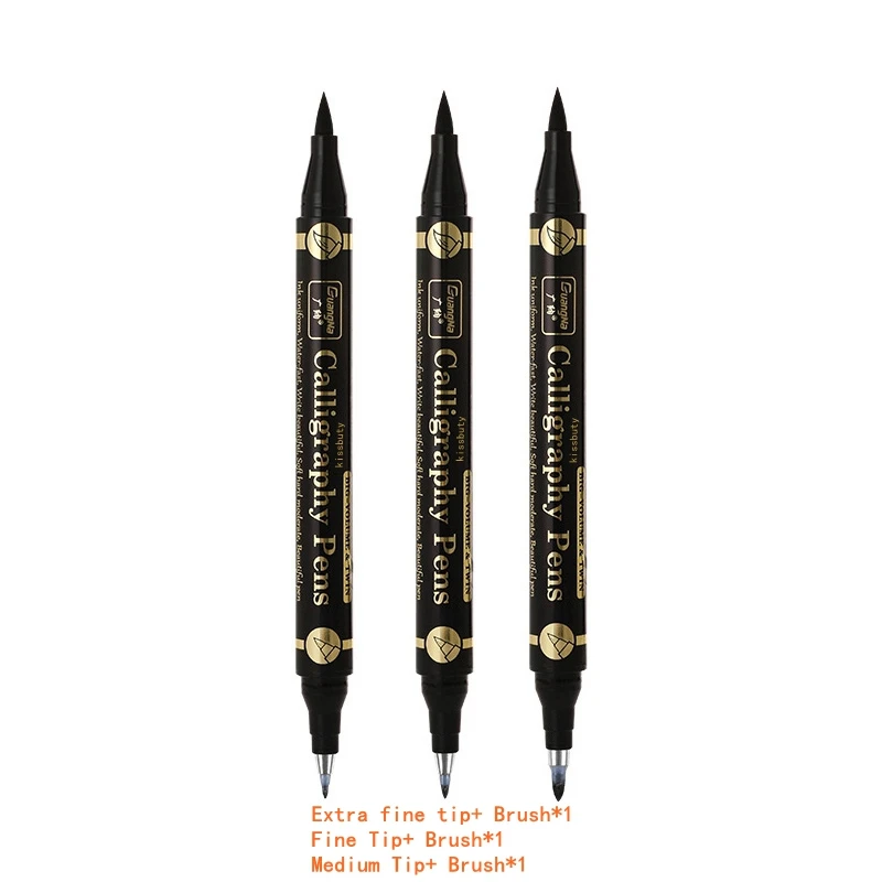 Маркеры Kissbuty 3/6 шт., черные, двойные наконечники