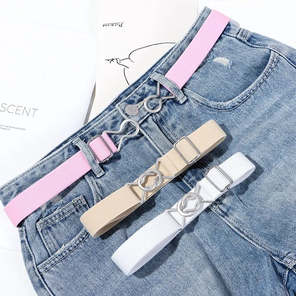 Fashion Elastic Belts For Jeans Pants Adjustable Stretch Candy Color Waist Belt Leisure Kids Belts Casual Belts Jeans Accessory