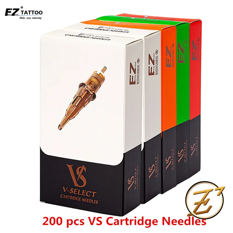 100/200Pcs Mixed Sizes EZ V-Select Tattoo Cartridge Needle kits RL RS M1 CM Disposable Tattoo Needles Kits for Tattoo Machine
