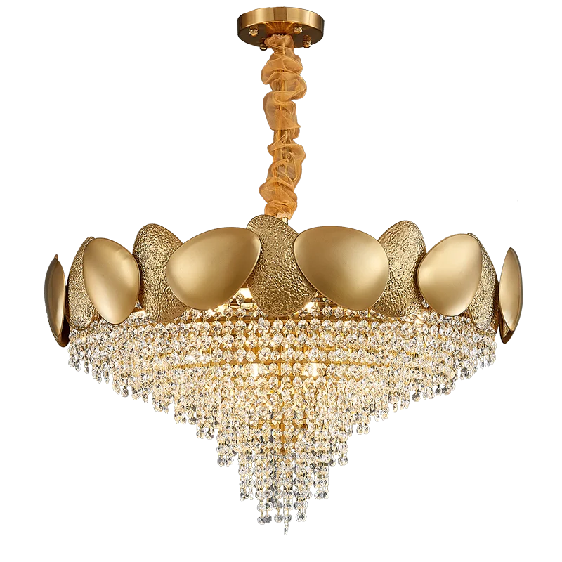 

led e14 Postmodern Stainless Steel Crystal Golden Lustre Chandelier Lighting Suspension Luminaire Lampen For Dinning Room