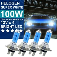4 pcs car xenon headlight bulbs super white headlamps daytime running light 12v h7 100w 6000k lamps %e2%80%8bauto accessories