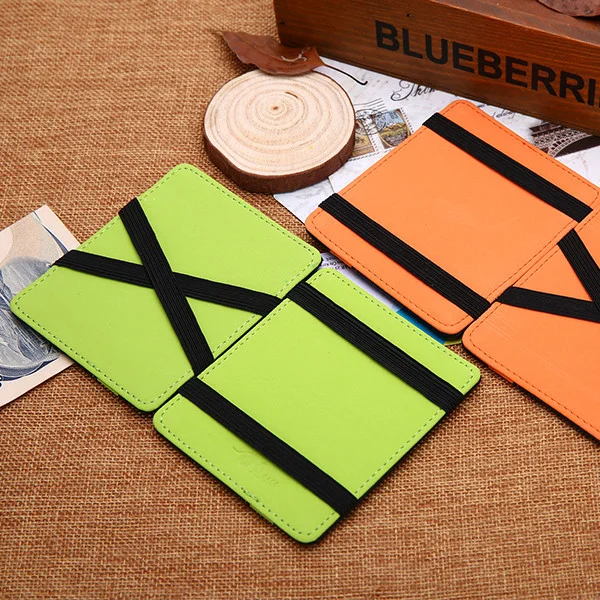 

100pcs Creative gift leather short men's multi-card magic card holder European and American leather cross pattern magic wallet