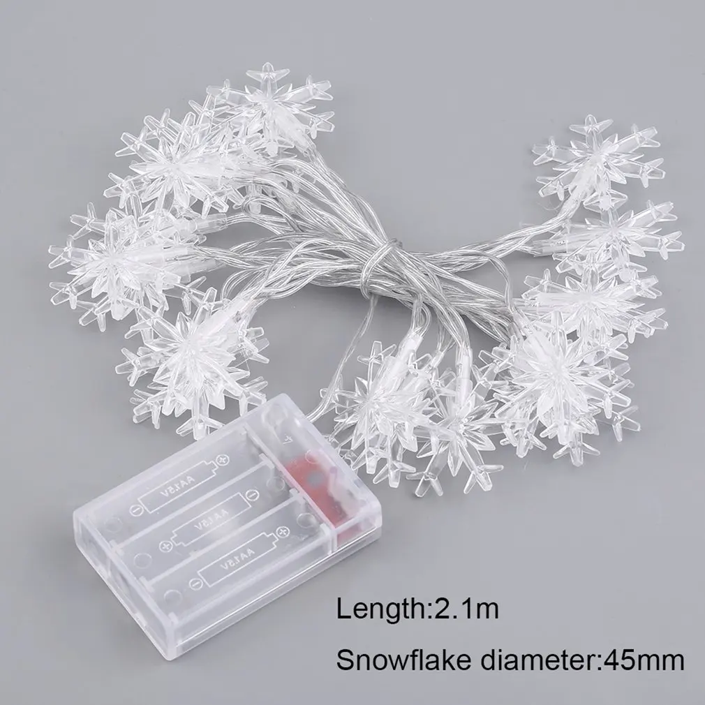 

2.1 m 20 LEDs Snowflake String Lights Christmas Fairy Lights WaterProof Indoor Outdoor Holiday Garden Lighting Battery Powered!