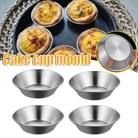 4pcs egg tarts molds stainless steel durable reusable mini jelly cake cupcake molds for baking tn9