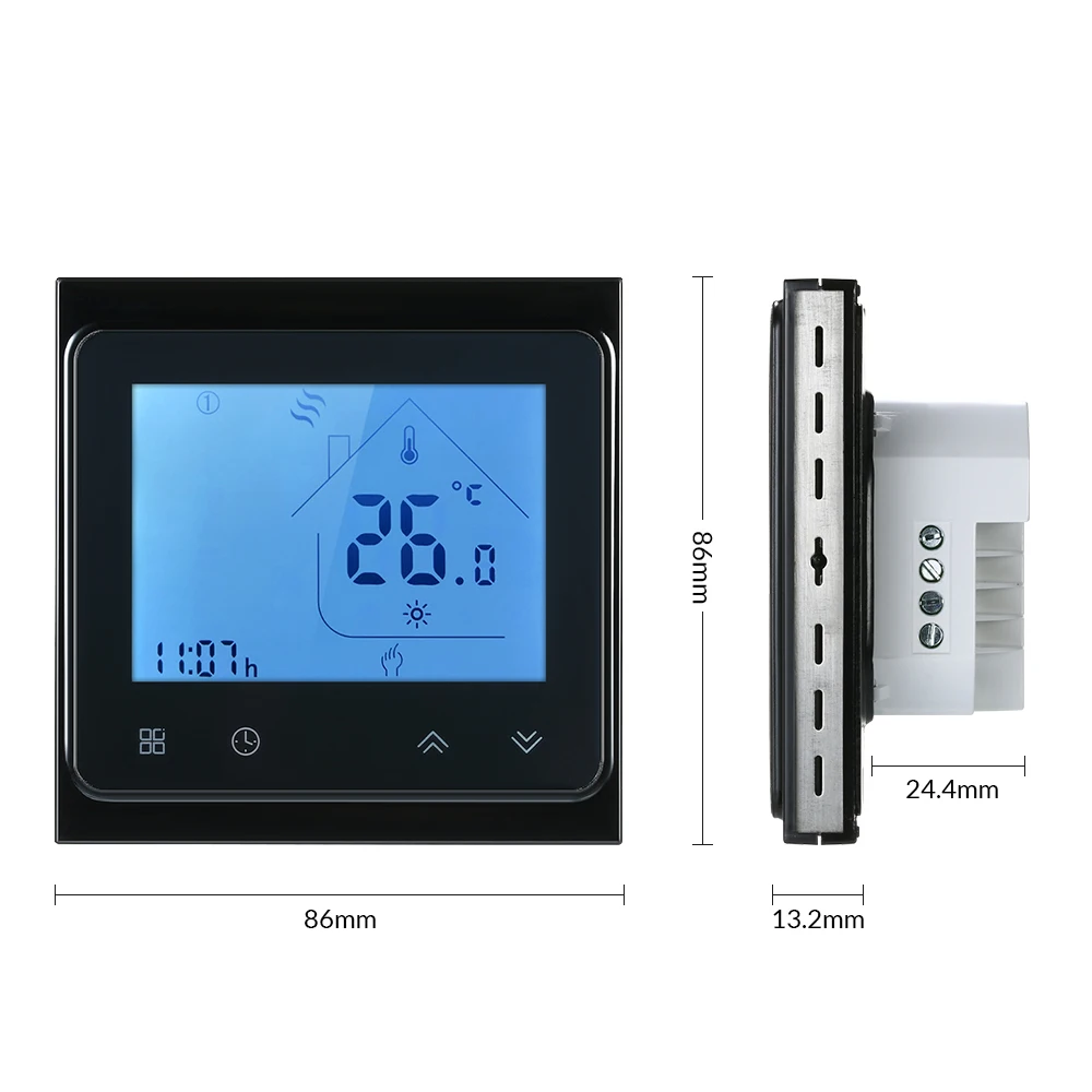 

New WiFi Smart Thermostat Temperature Controller LCD Touch Screen Room Temperature Controller Thermostat White Backlight