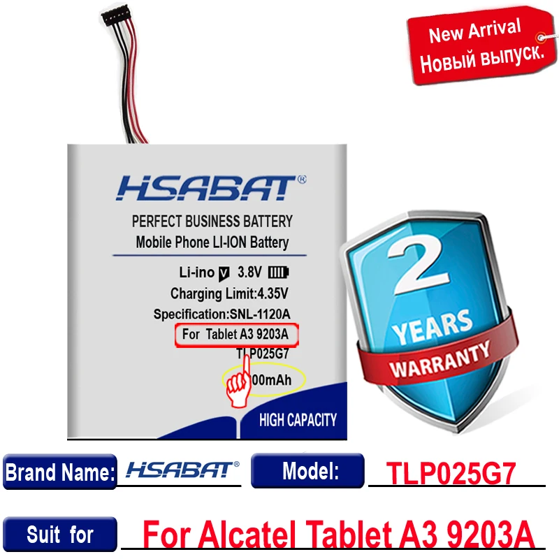 Новое поступление запасная батарея [HSABAT] TLP025G7 для Alcatel Tablet A3 9203A | Мобильные