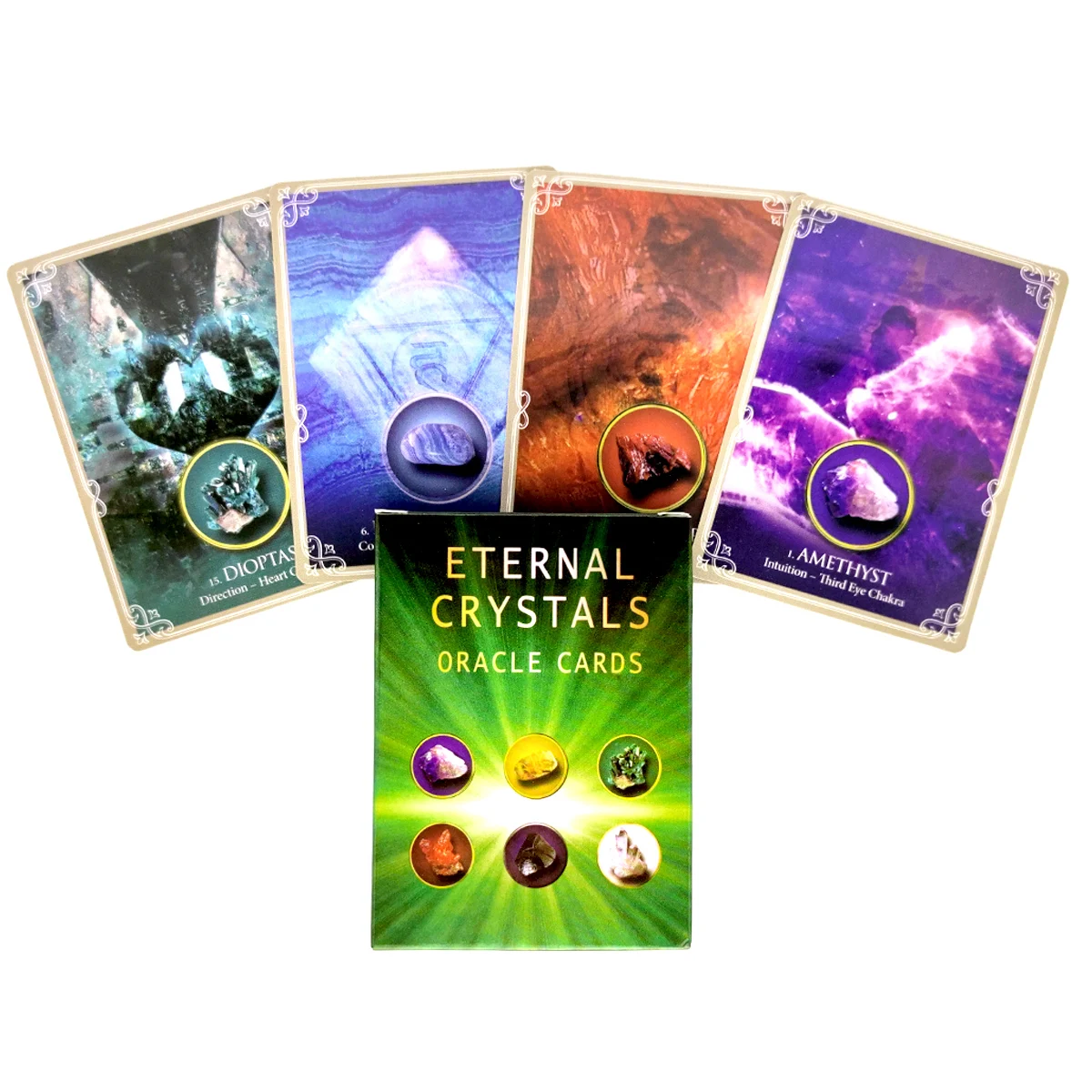 

2021 New Tarot Cards Eternal Crystals Oracle Card And PDF Guidance Divination Deck Entertainment Parties Board Game 44 Pcs/Box