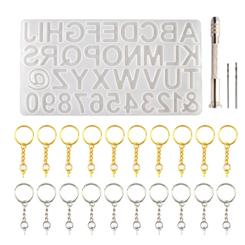 

Alphabet Silicone Resin Casting Molds Kit,Epoxy Molds for Making Keychain House Number Pendant Jewelry