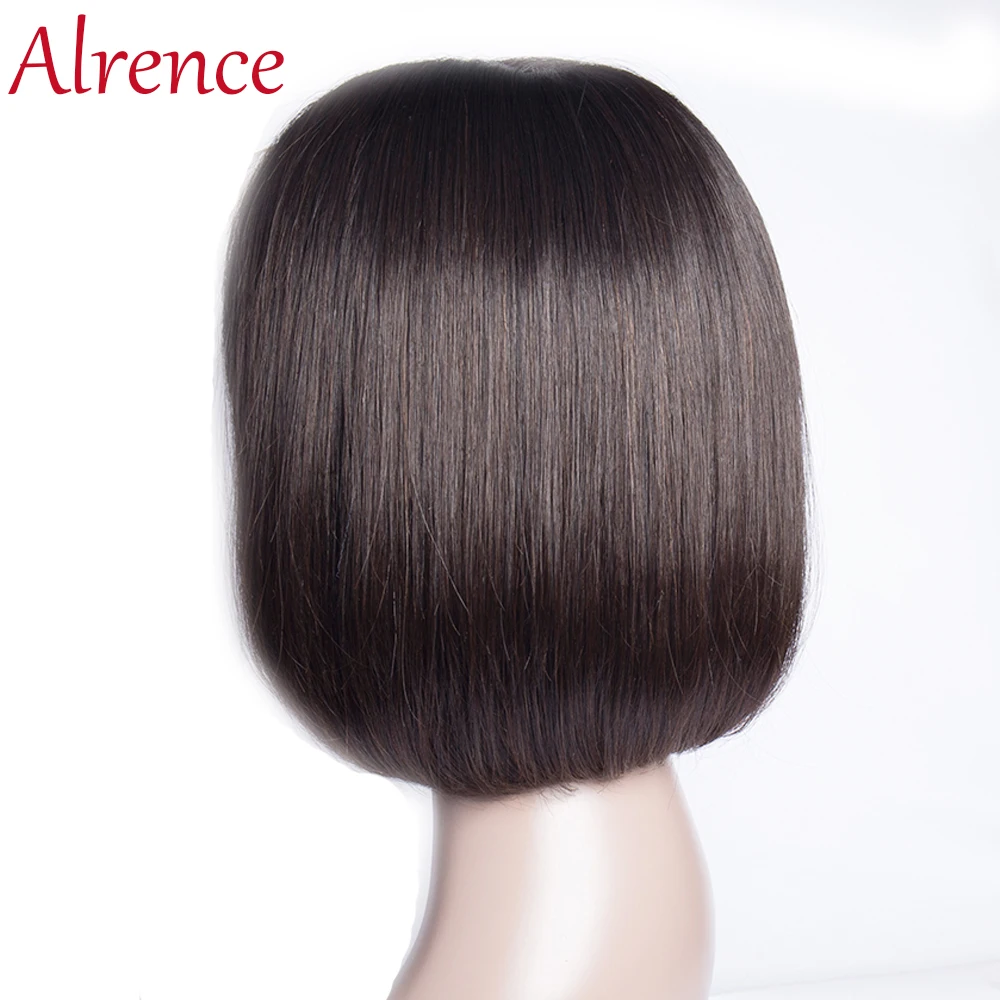 Индийские прямые парики с кружевами 150% короткие из человеческих волос Боб 13X4