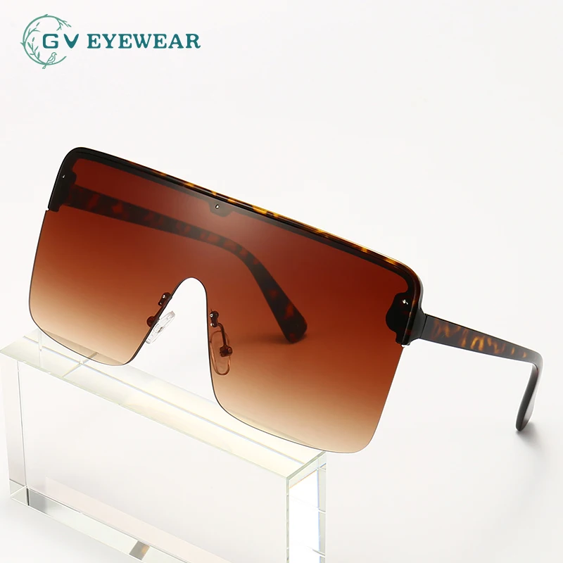 

New Rimless One-Piece Sunglasses European and American Square Big Frame Eyewear Fashion Ocean Eyeglasses DBR06