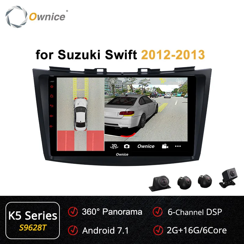 S9628 K5 Series Ownice K2 K3 K5 K6 2Din Android 9,0 автомобильный Радио dvd-плеер для Suzuki Swift 2012 2013 gps Navi Стерео 4G LTE 360 панорама DSP - Цвет: S9628 K5 Series