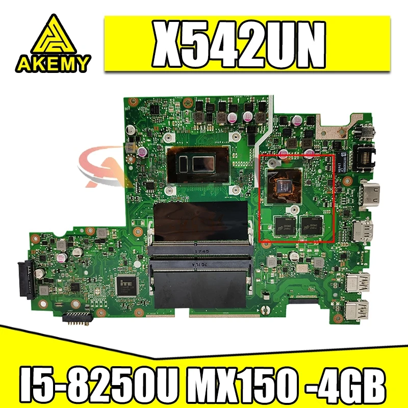 

X542UN original mainboard for ASUS VivoBook X542UN X542UR X542UQ X542U FL8000U with I5-8250U MX150-4GB Laptop motherboard