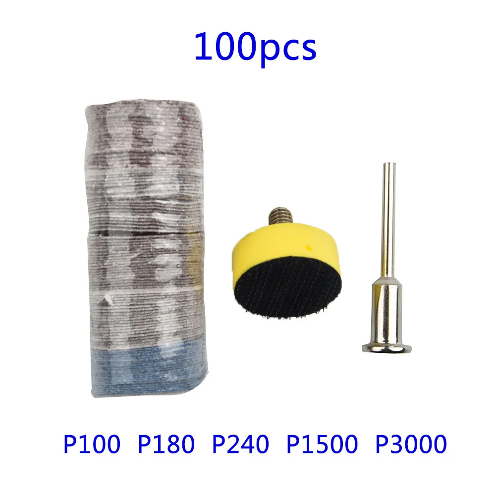 

100Pcs Rotary Power Tool Set Fits 1/8 Shank Sanding Polish Accessory Bit 1 Inch