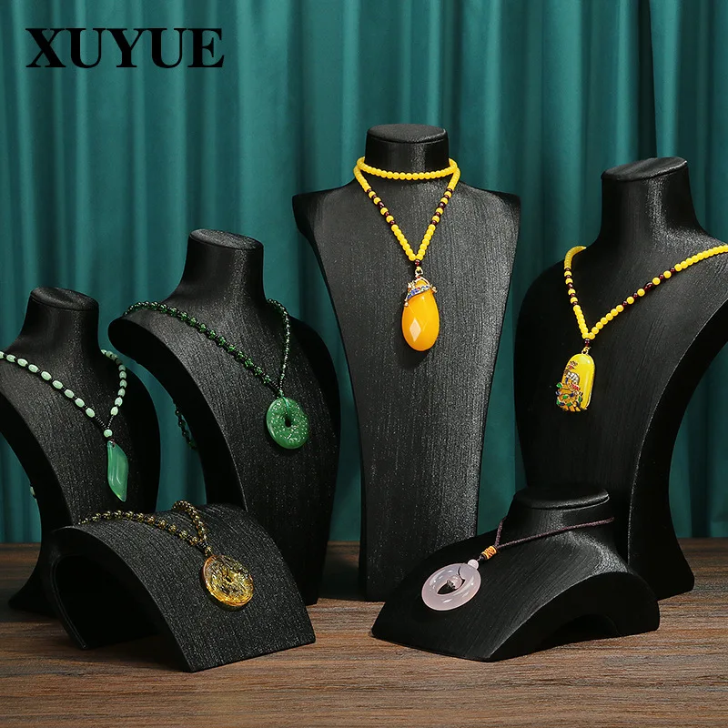 New jewelry props black Thai silk model display stand portrait necklace neck jade jewelry display stand in stock