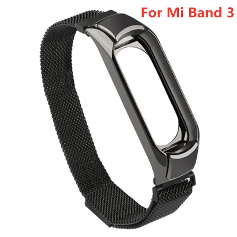 black magnetic 3 Xiaomi mi ремешок 3/4 кожаный ремешок для Xiaomi mi 3 сменный Браслет Безвинтовые ремешки металлический ремешок для mi band 4 аксессуары - Цвет: black magnetic 3