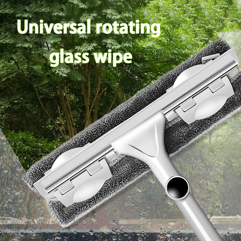 Скребок для мытья окон двухсторонний силиконовый скребок с длинной ручкой и