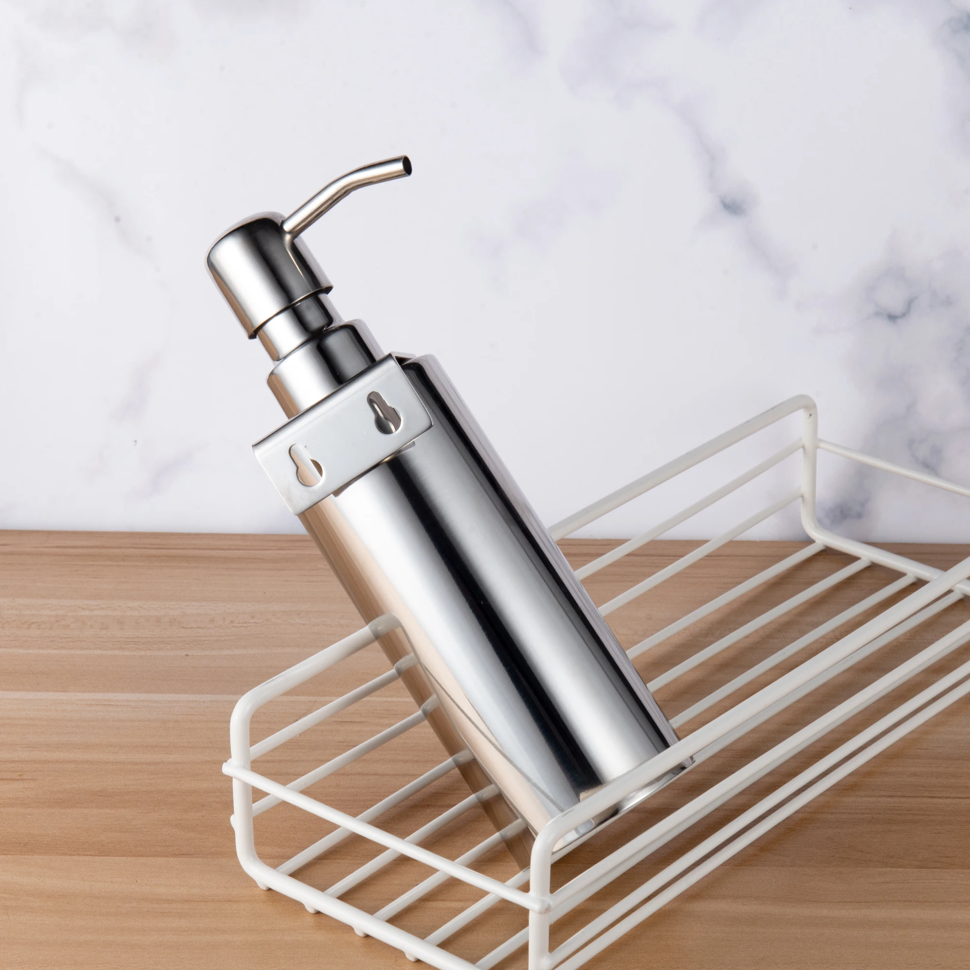 Дозатор для жидкого мыла 180 мл из нержавеющей стали настенный квадратный |