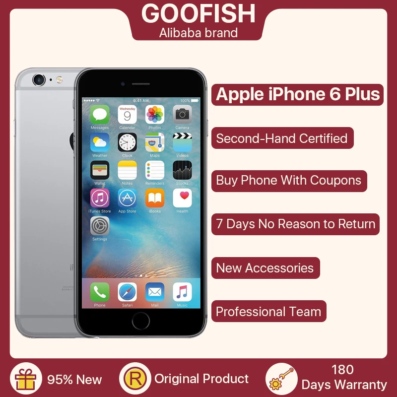 Горячая продажа Apple iPhone 6 Plus 99% новый 4G LTE смартфон 5 дюймовый экран 16/64/128 ГБ NFC