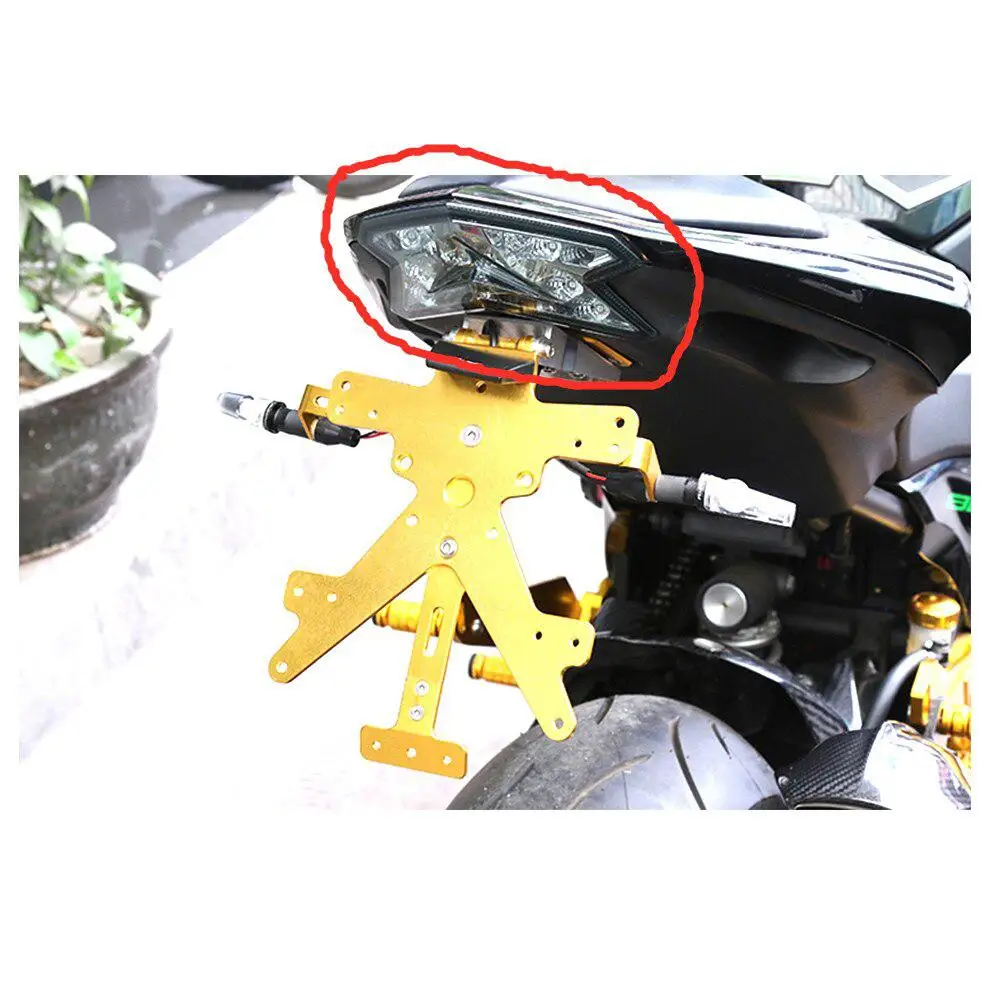 Мотоцикл LED Встроенный задний фонарь стоп сигнал поворота свет номерного знака