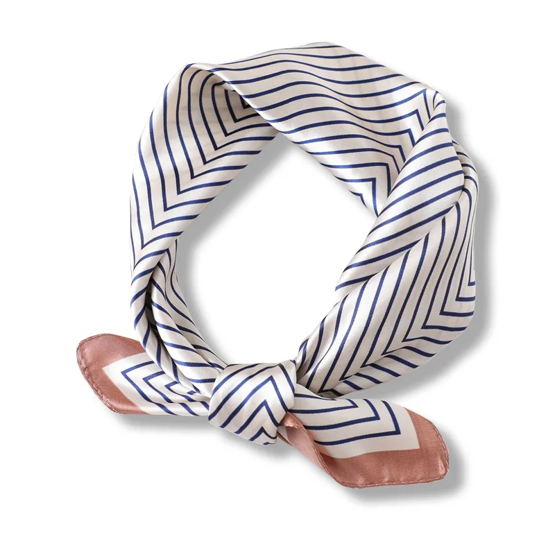 

Simple striped scarf female OL commuter style professional scarf hundred decorative scarf 60X60cm small square scarf tied bag