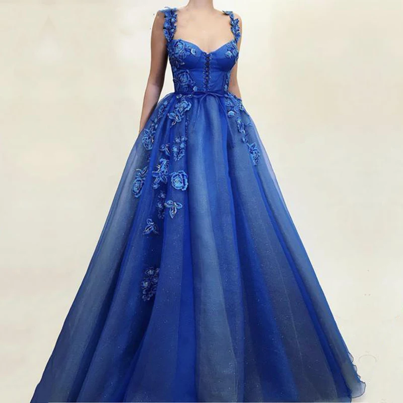 

Темно-синие вечерние платья на бретельках с цветами ручной работы ТРАПЕЦИЕВИДНОЕ арабское платье для выпускного вечера индивидуальный пошив вечернее платье для выпускного вечера