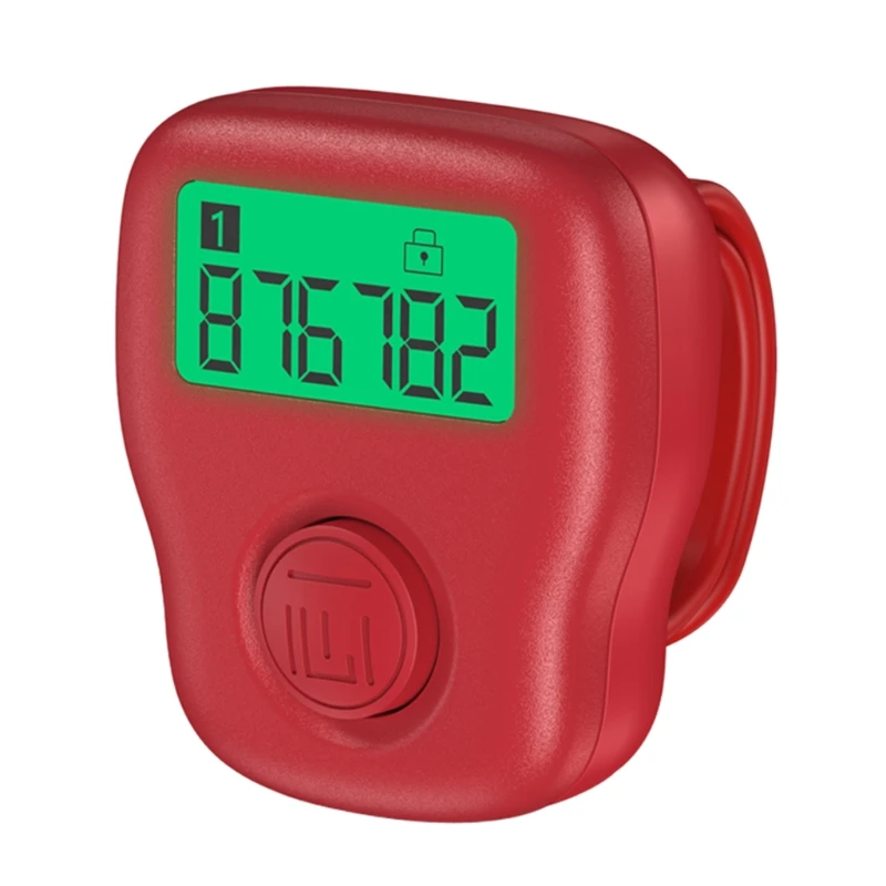 

X7YF Electronic Finger Counter LCD Electronic Digital Display Finger Hand Tally Counter Counting Rechargeable Green/Red/White