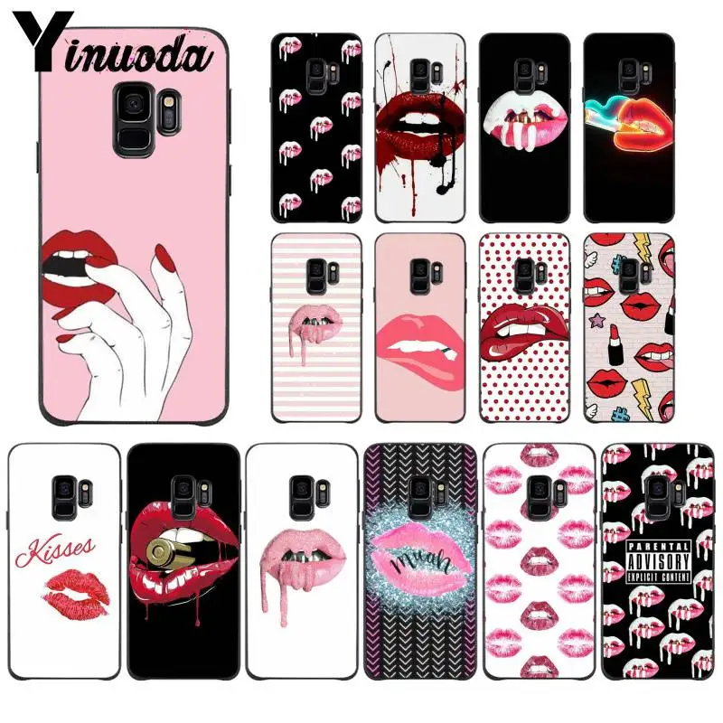 Чехол для мобильного телефона Yinuoda Sexy Girl Kylie Jenner Lips Kiss Soft black PhoneCase Samsung A8Plus 2018 9S 920 10S