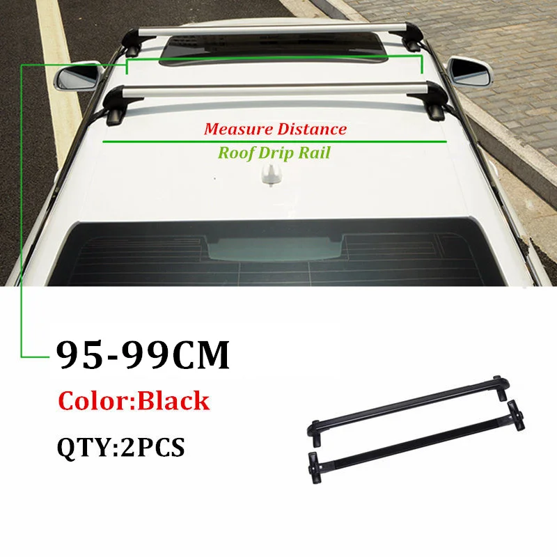 ALWAYSME, 2 шт., универсальный, подходит для автомобиля, без оригинала, RoofRack, автомобиль, внедорожник, алюминиевый верх, багаж, багажник на крышу, поперечная планка с противоугонным замком - Цвет: Black 95-99CM
