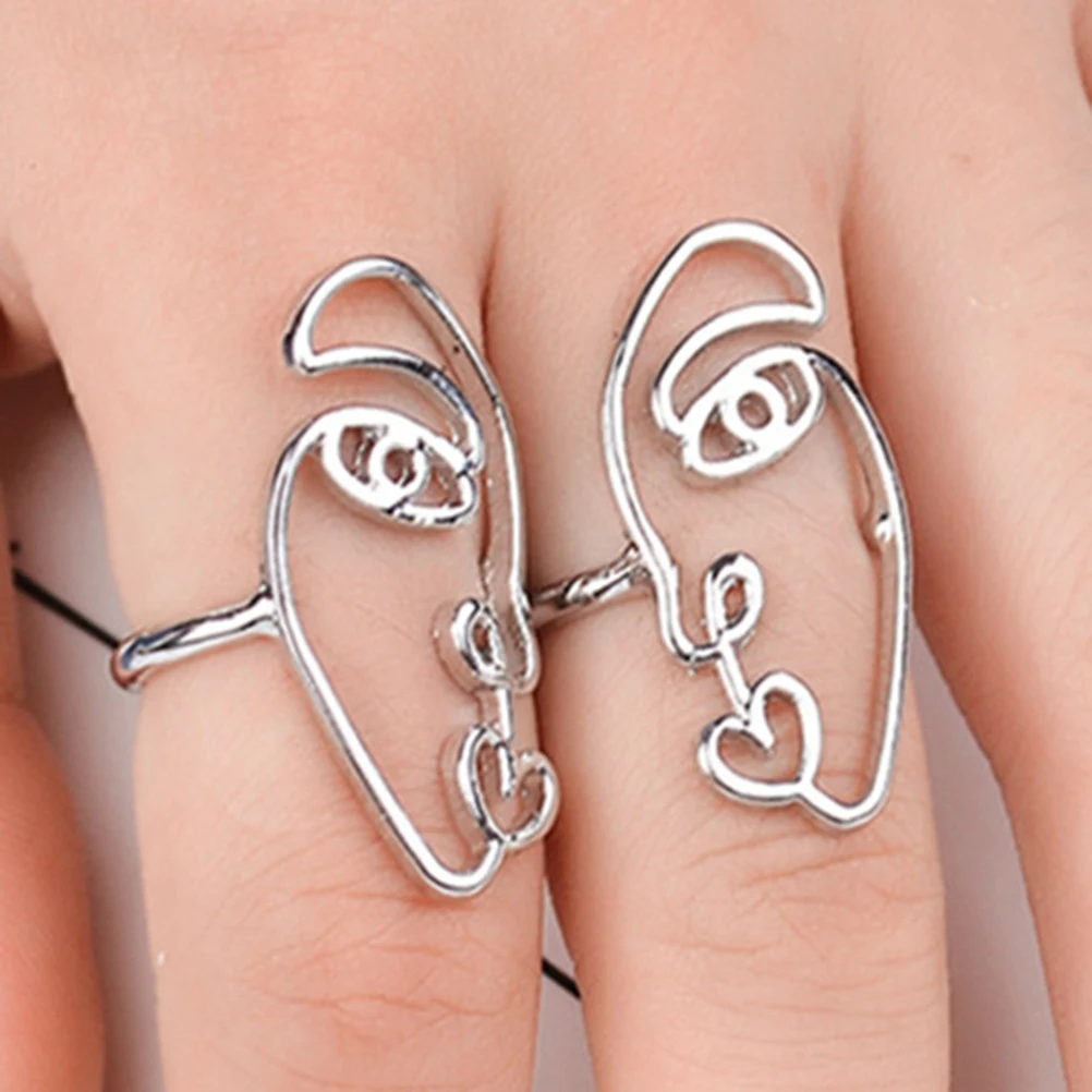 2 шт модное кольцо из сплава преувеличенная маска в форме пальца этническом стиле