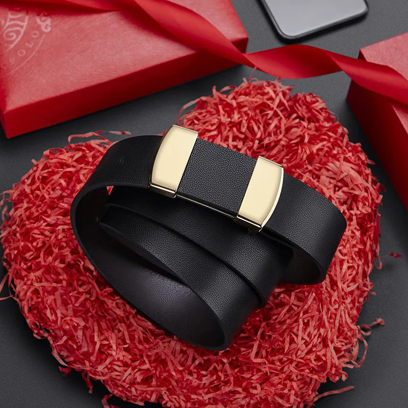 

Высококачественные брендовые кожаные мужские ремни, модные деловые гладкие ремни с пряжкой, простые повседневные натуральные ремни для бр...